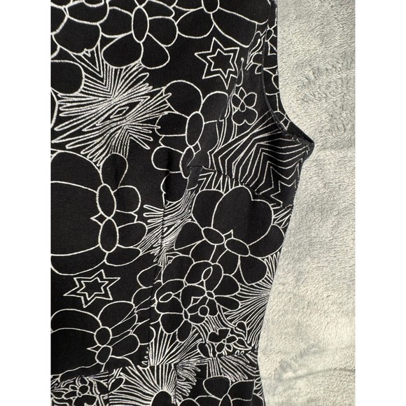 Nooworks Dress Black White Floral Geometric Fit Flare Sleeveless Dress Small - Picture 7 of 13